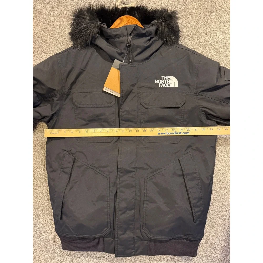The North Face Gotham Jacket III Men Large Black Down Parka Faux Fur Relaxed Fit